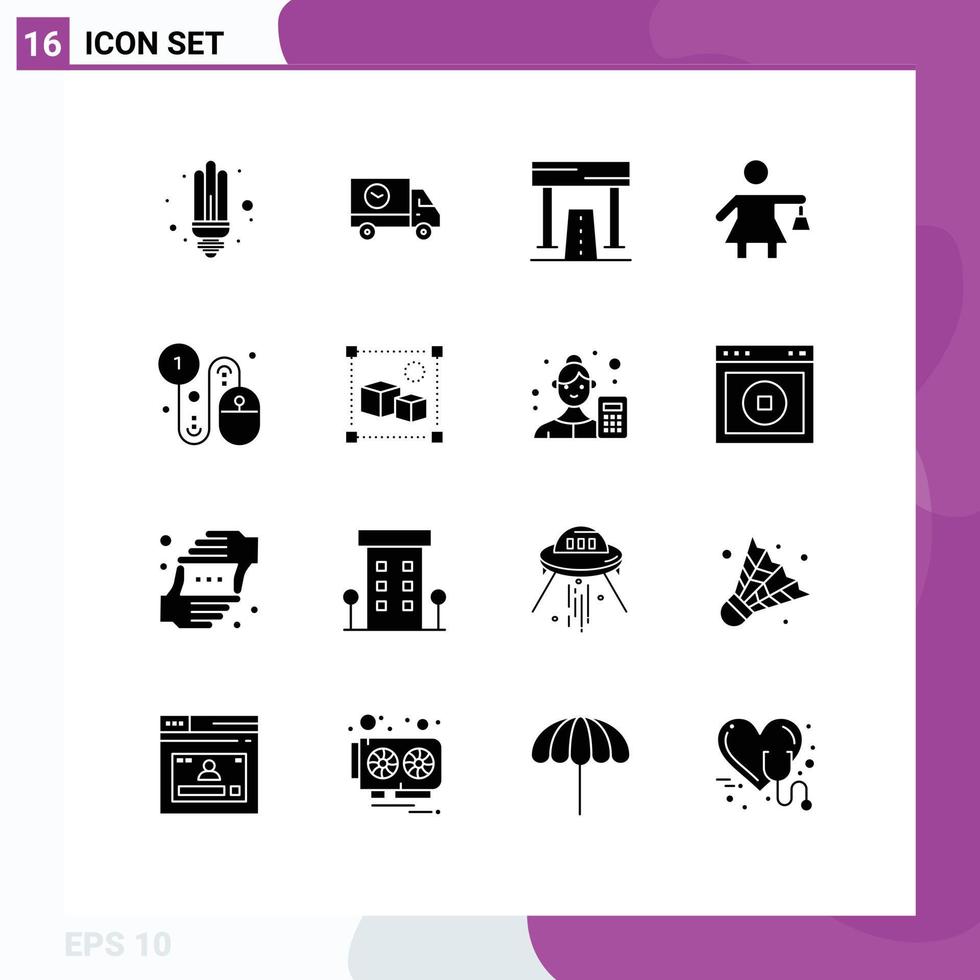 User Interface Pack of 16 Basic Solid Glyphs of business shopping truck people game Editable Vector Design Elements