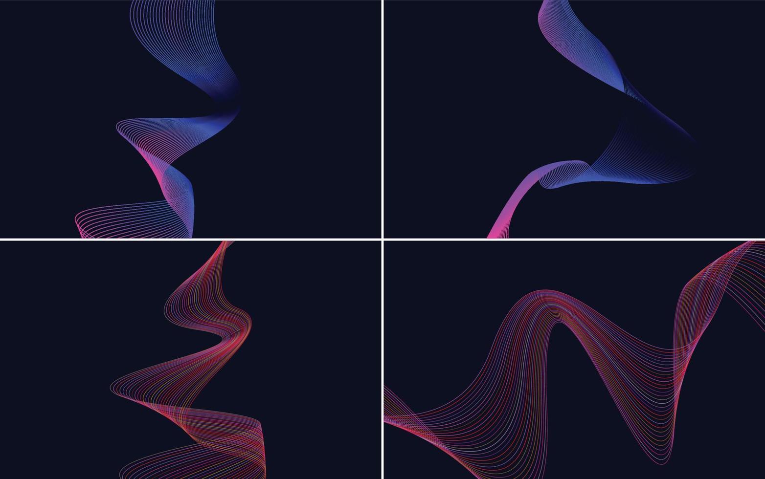 Modern wave curve abstract vector background pack for a contemporary look