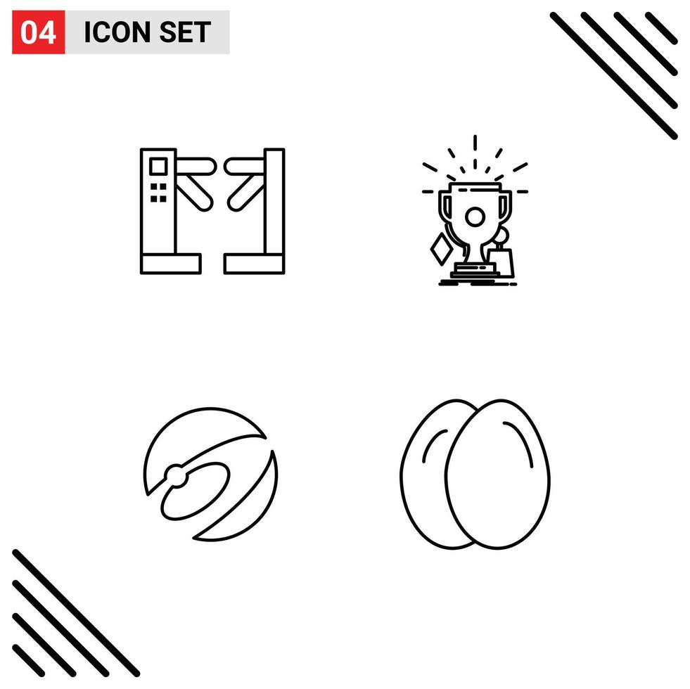 Modern Set of 4 Filledline Flat Colors and symbols such as access nexus underground sport crypto Editable Vector Design Elements