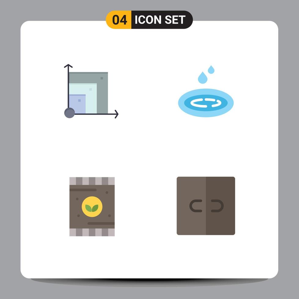 4 concepto de icono plano para sitios web móviles y aplicaciones scalabel fertilizante scince droop elementos de diseño vectorial editables del suelo vector