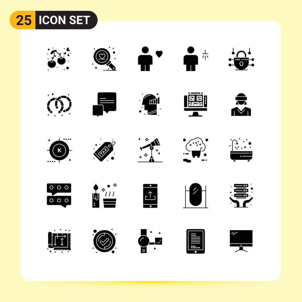 25 Solid Glyph concept for Websites Mobile and Apps internet shower body human avatar Editable Vector Design Elements