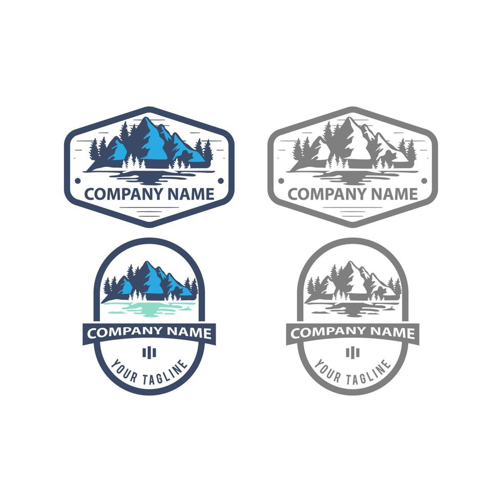 take a hike set logo vector with man hiking symbol illustration design.