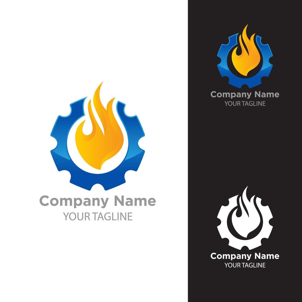 Oil icon. Gas logo. Oil drop. Energy logo. Oil and gas. Gas flame. Power, Gear, Fire, Industrial, Technology, Business, Company logo. vector
