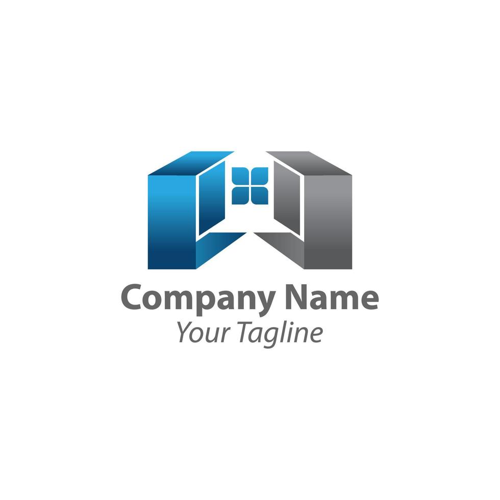 Real Estate Logo design vector template. Skyscrapers silhouette city buildings. Commercial office property business center Logotype. Corporate construction identity icon.