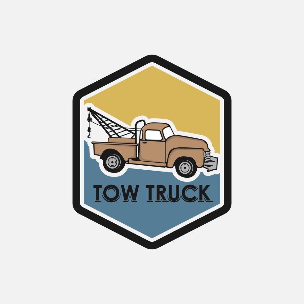 car tow truck emblems, labels and design elements,pickup truck logos, emblems and icons. Car service logotype design. Tow and wrecker truck. Pickup with snow plow. vector