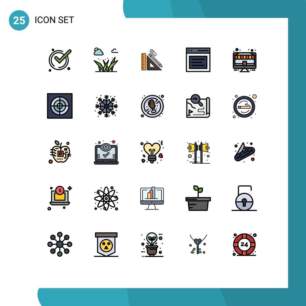 25 iconos creativos signos y símbolos modernos de mensaje héroe escala regla de comunicación elementos de diseño vectorial editables vector