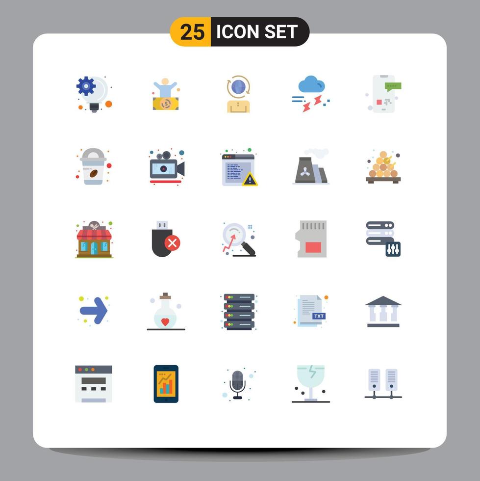 25 Universal Flat Colors Set for Web and Mobile Applications communication rainy business rainfall cloud Editable Vector Design Elements