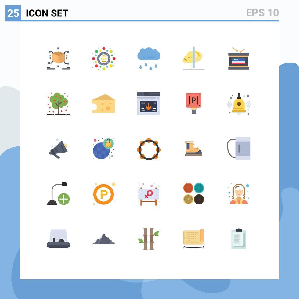 Universal Icon Symbols Group of 25 Modern Flat Colors of drum insight cloud imagination creativity Editable Vector Design Elements