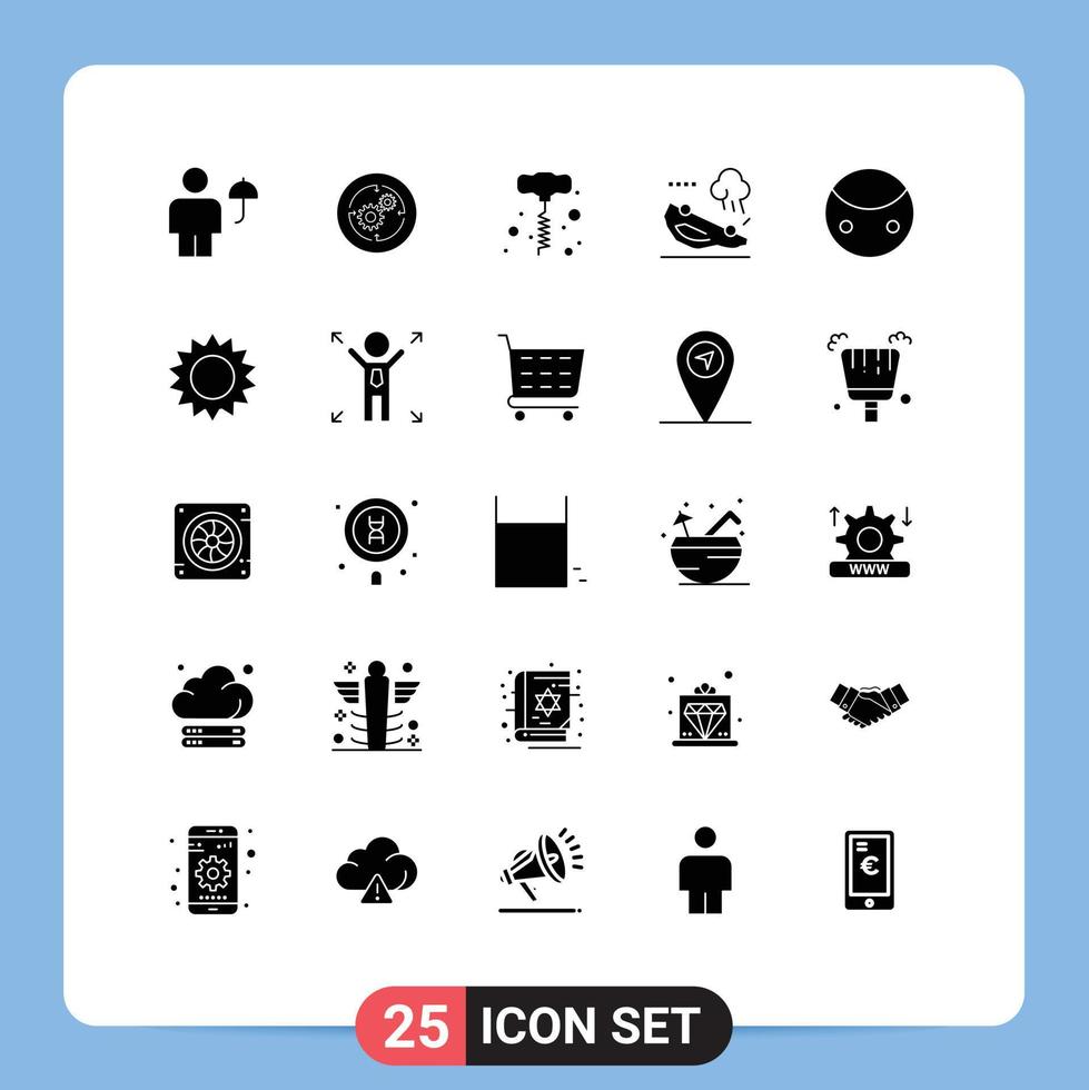 conjunto de 25 iconos de interfaz de usuario modernos símbolos signos para la grandeza finanzas de choque herramientas eléctricas de automóviles elementos de diseño de vectores editables