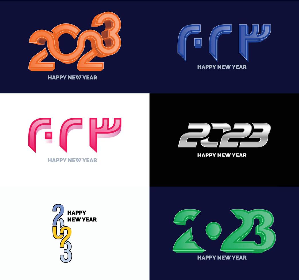 Big Set of 2023 Happy New Year logo text design 2023 number design template vector