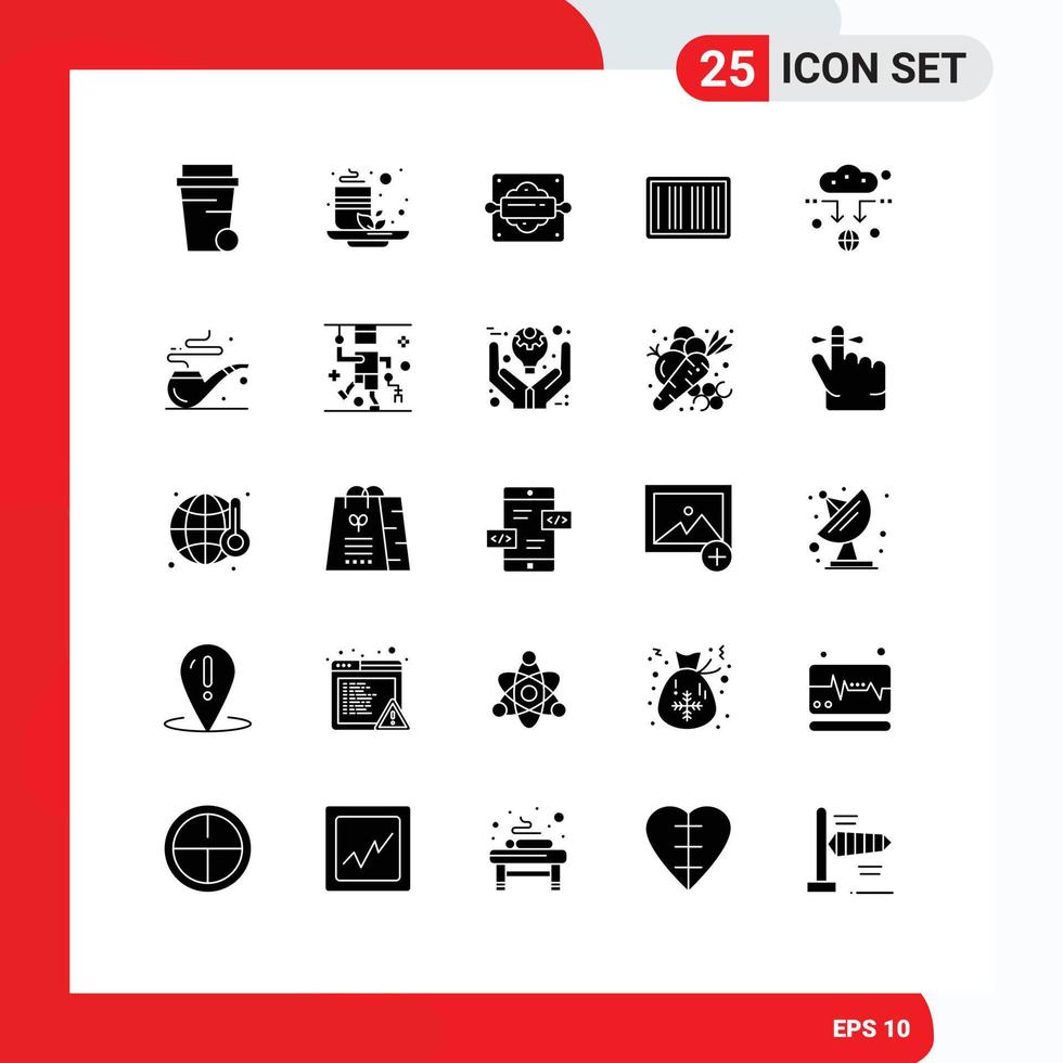 25 iconos creativos signos y símbolos modernos de antena de señal para hornear códigos de barras de compras elementos de diseño vectorial editables vector