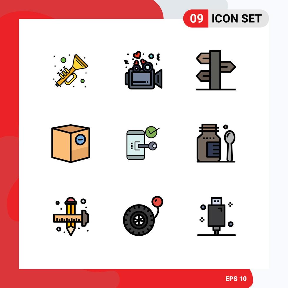 Set of 9 Modern UI Icons Symbols Signs for shipping e christmas commerce winter Editable Vector Design Elements