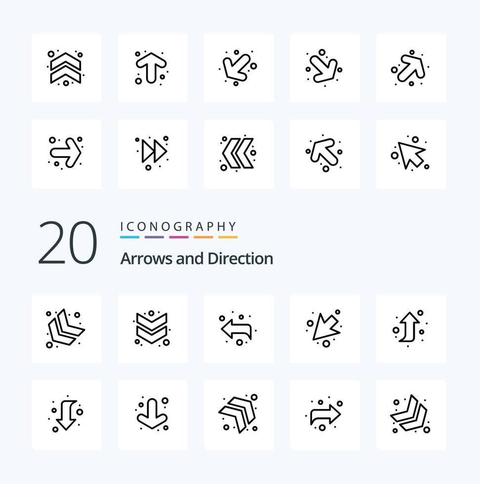 20 Arrow Line icon Pack like forward left left down direction vector