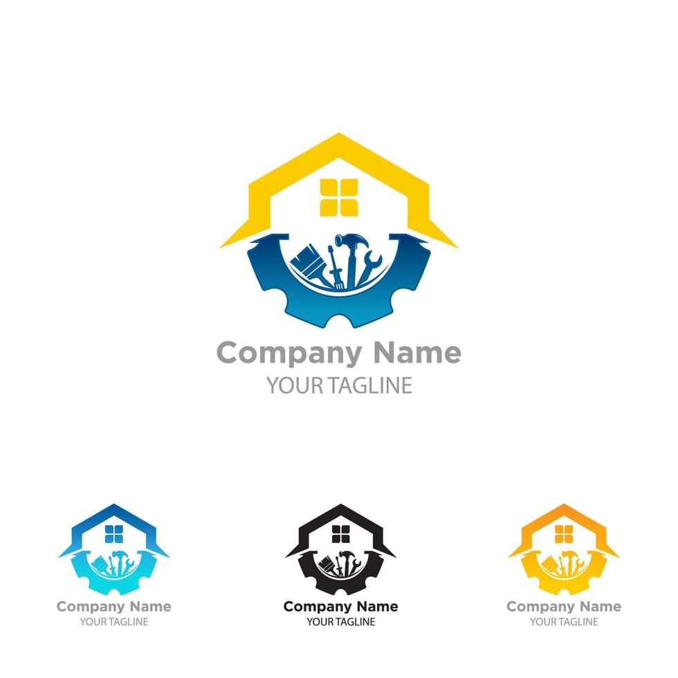 Logo design related to house repair, remodeling or painting. vector