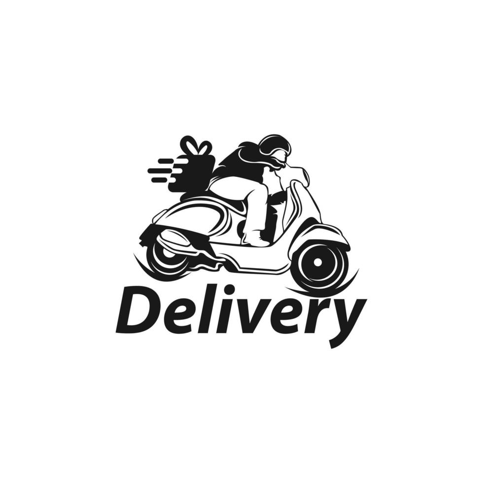 Motorbike  Delivery Man Logo. Icon  Symbol Vector Template.