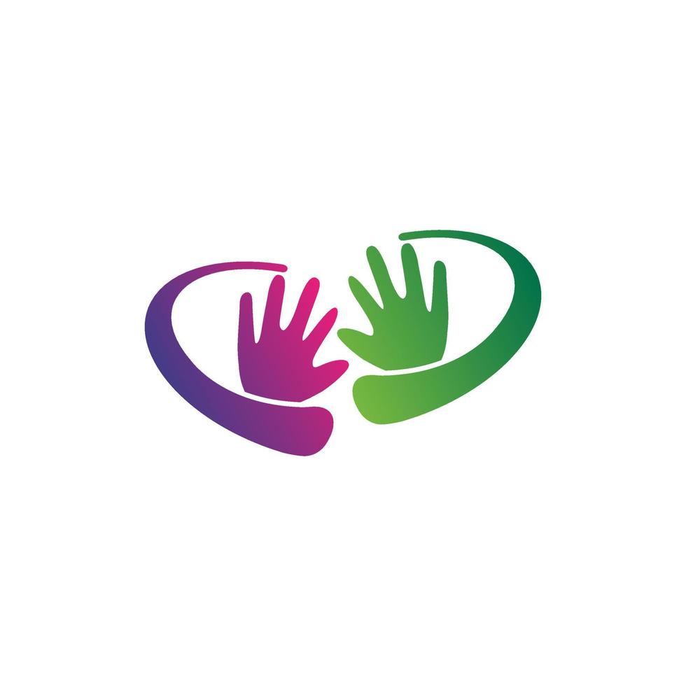 two hand care vector logo. help hand vector icon.