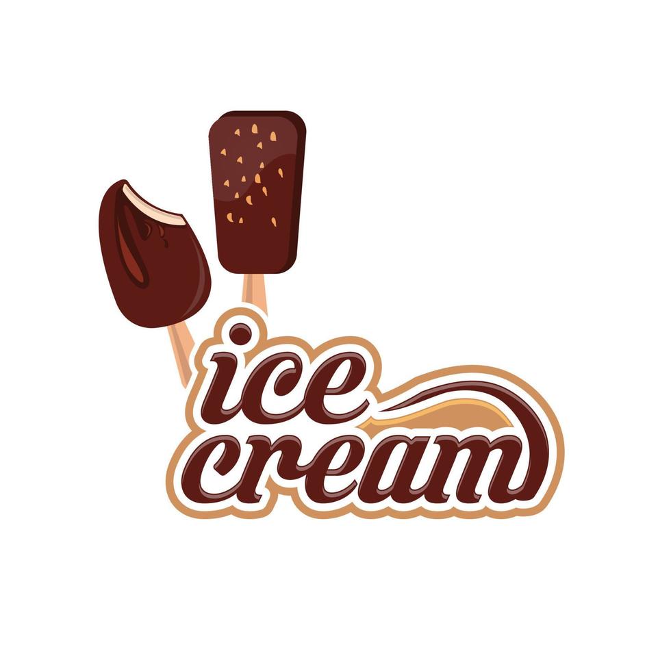 icono de línea vectorial de helado o logotipo - icono de línea delgada simple y fondo geométrico colorido - vector de stock