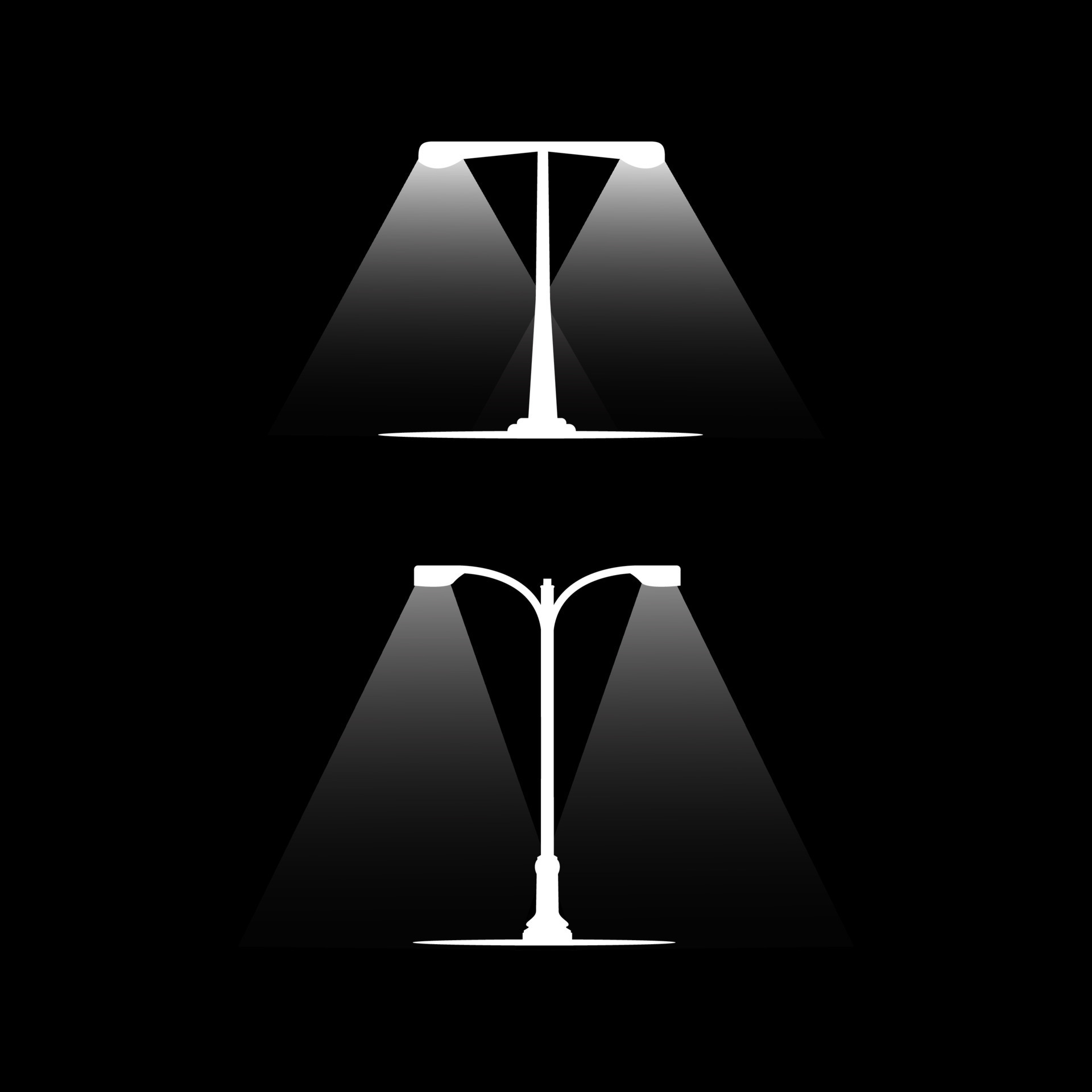 Streetlight icon line isolated on black background. Streetlight icon