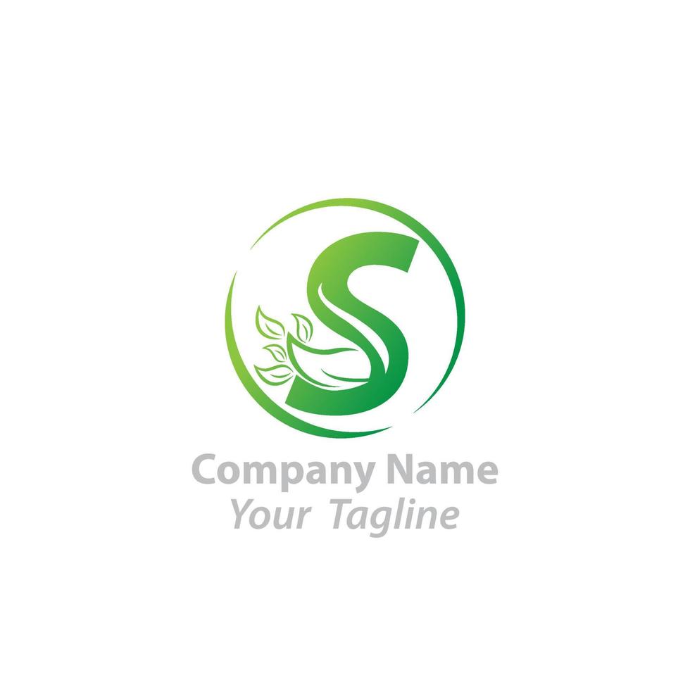 Letter S leaves logo icon design template elements vector