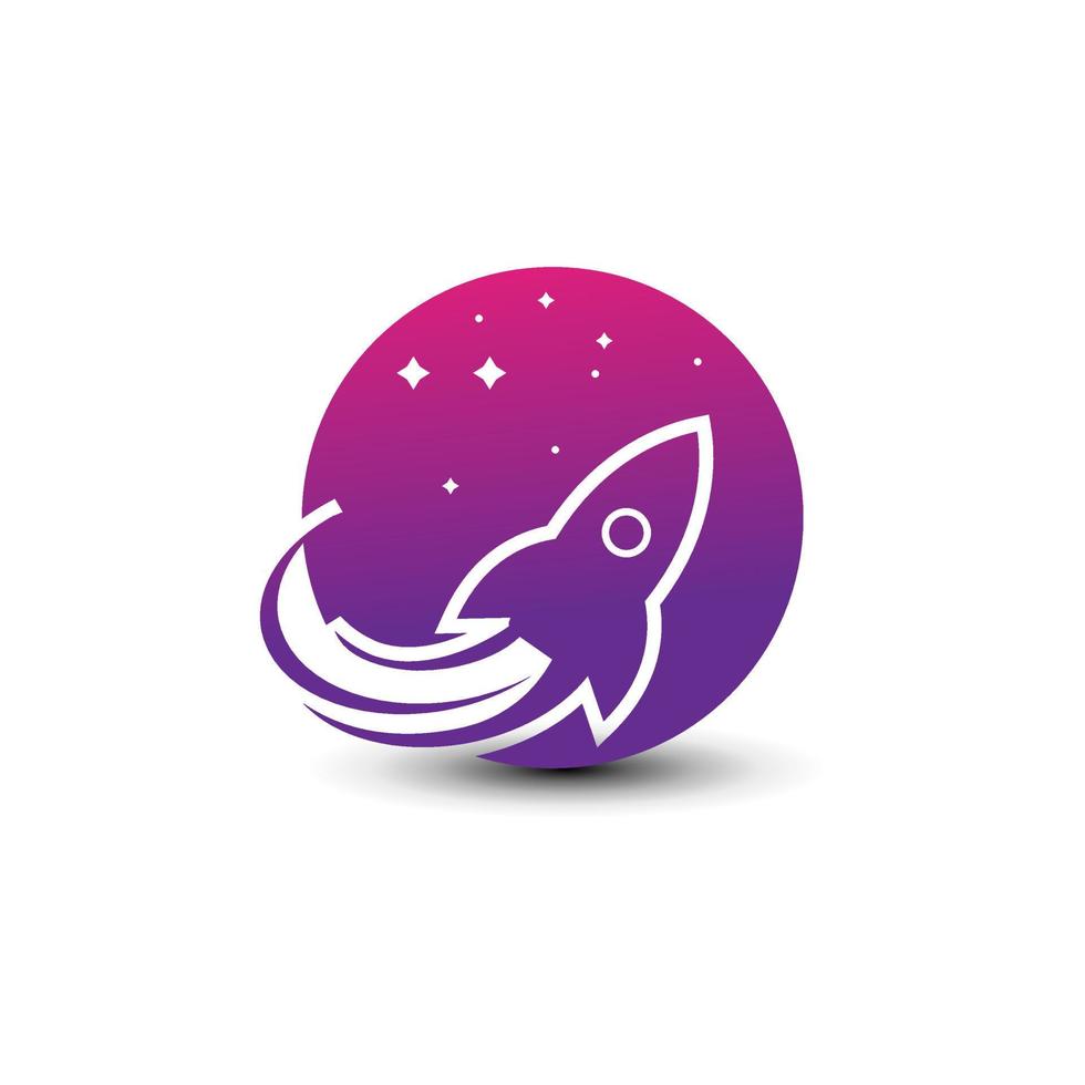 Rocket ship in a flat style.Vector illustration with flying rocket.Space travel to the moon.Space rocket launch vector