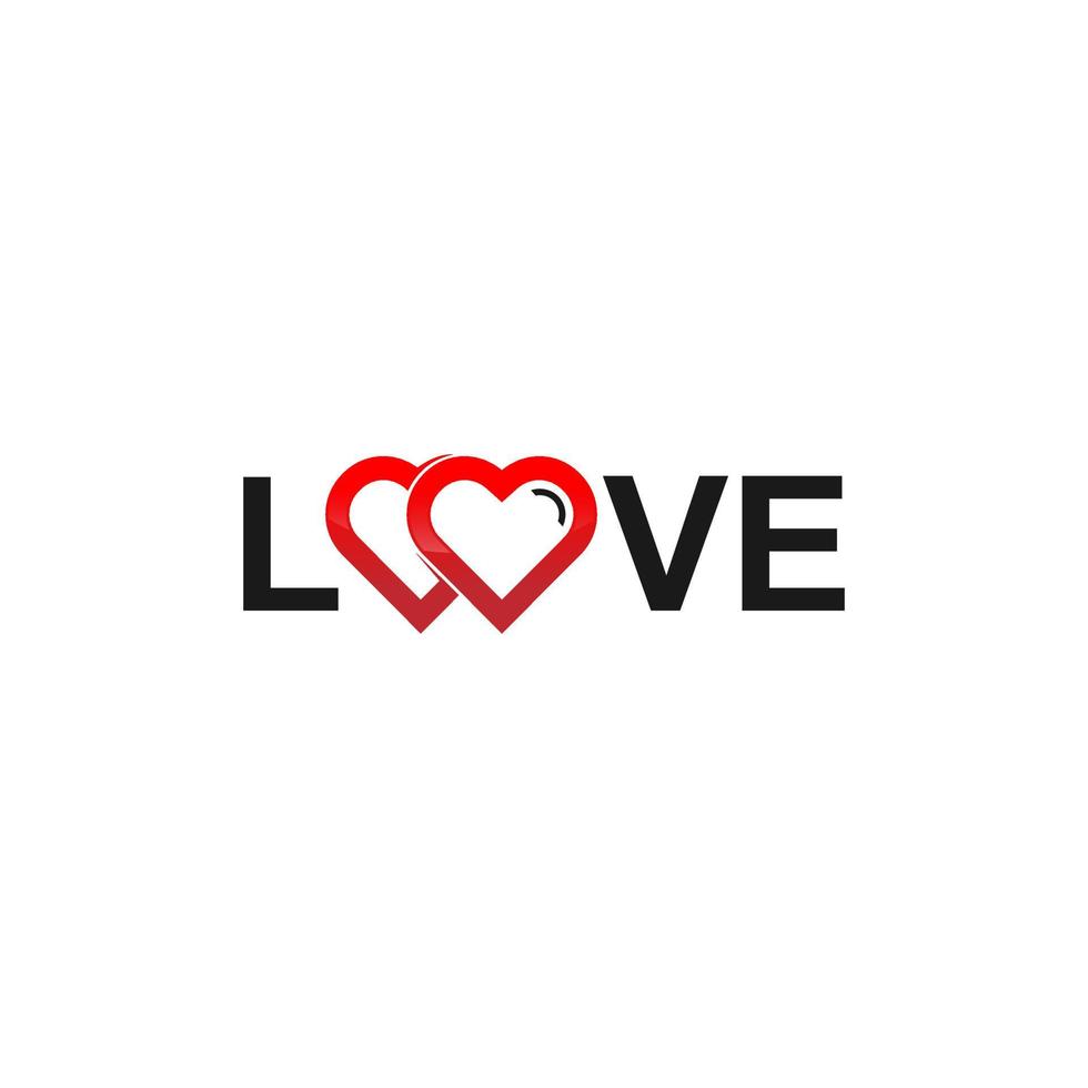 texto de tipografía vectorial amor corazón decorado. letras 'amor' hechas en color negro sobre fondo blanco. diseño de inscripción de caligrafía para tarjetas o pancartas para el día de san valentín. vector