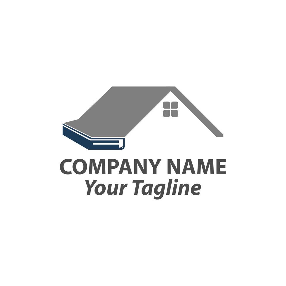 house roof gutter logo design. home pipe installation vector template illustration