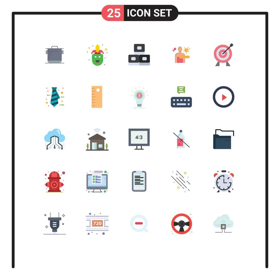 Modern Set of 25 Flat Colors Pictograph of investment target food stages disease Editable Vector Design Elements