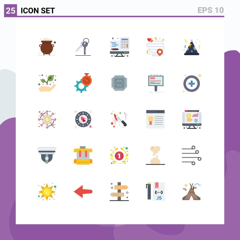 paquete de iconos de vector de stock de 25 signos y símbolos de línea para elementos de diseño de vector editables de tecnología de ubicación de sala de pin de fiesta