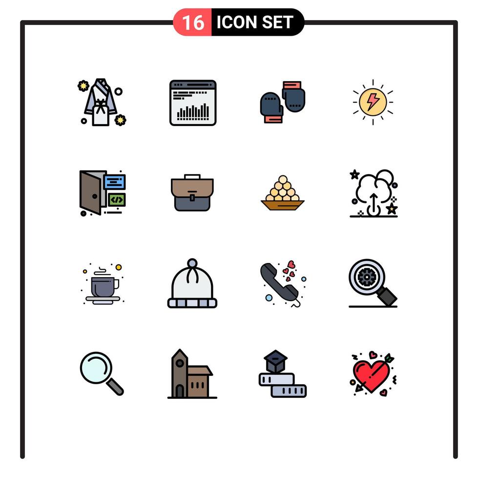 paquete de iconos de vector de stock de 16 signos y símbolos de línea para elementos de diseño de vector creativo editable de protección solar de diagnóstico solar del navegador