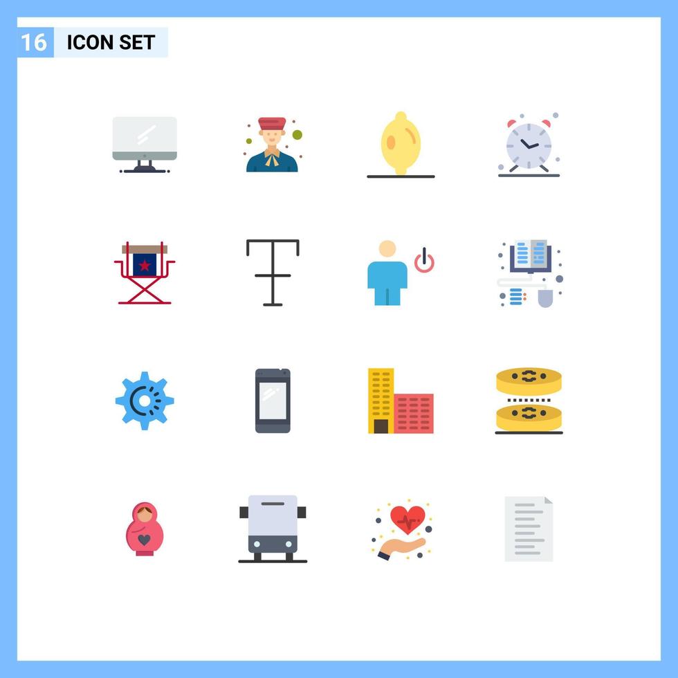 Stock Vector Icon Pack of 16 Line Signs and Symbols for director alert people time alarm Editable Pack of Creative Vector Design Elements