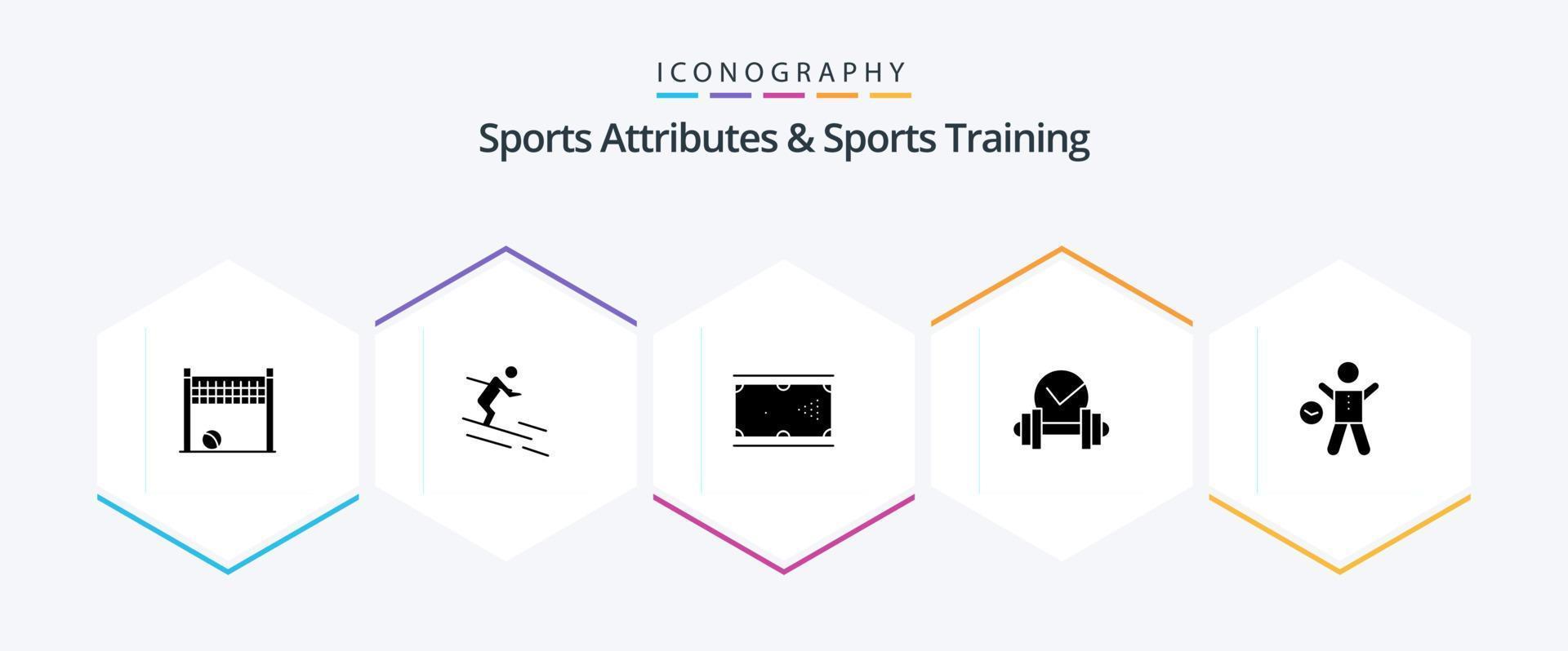 Sports Atributes And Sports Training 25 Glyph icon pack including exercise. dumb. billiards. healthcare. pool vector