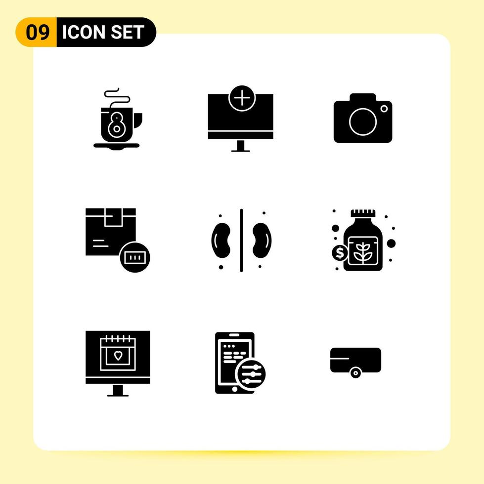 Stock Vector Icon Pack of 9 Line Signs and Symbols for care shipping twitter delivery barcode Editable Vector Design Elements