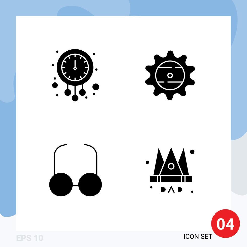 Solid Glyph concept for Websites Mobile and Apps clock glasses time cap view Editable Vector Design Elements