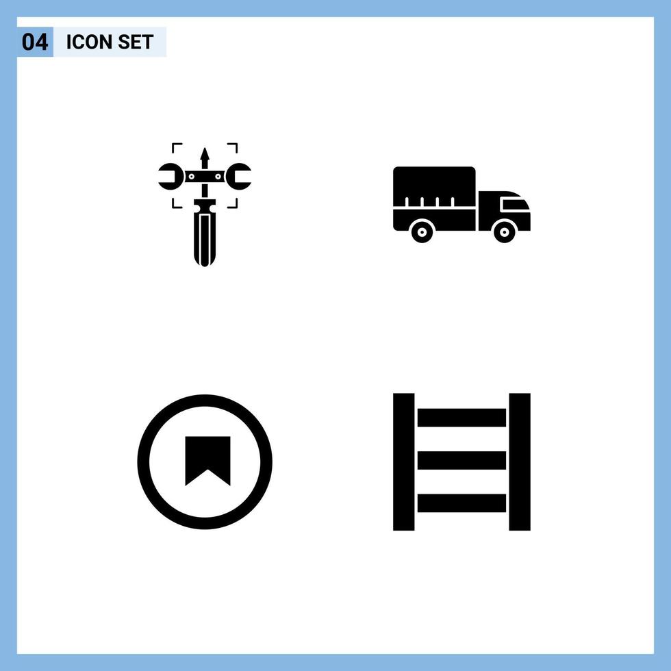 Universal Icon Symbols Group of Modern Solid Glyphs of setting plus screw transport user Editable Vector Design Elements