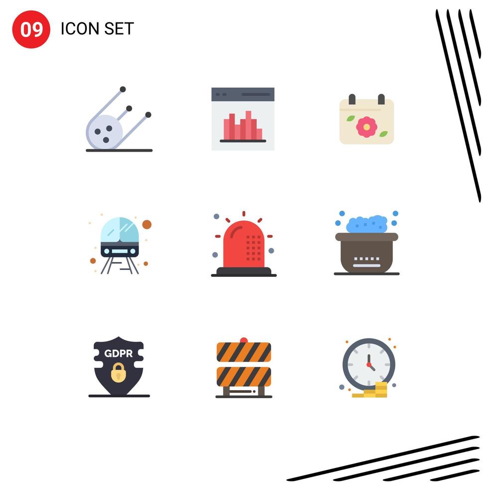 Universal Icon Symbols Group of 9 Modern Flat Colors of disease vehicle calendar train public Editable Vector Design Elements