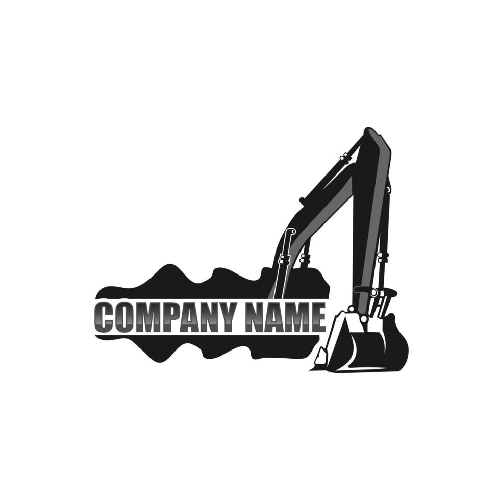 Excavator Vector Logo Template. Excavator logo. Excavator isolated. Digger, construction, backhoe, construction business icon. Construction equipment design elements.