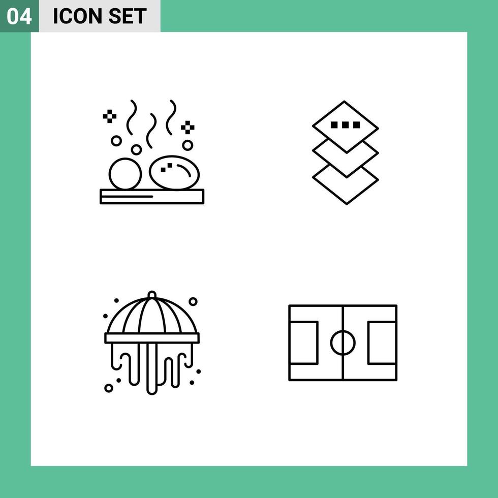 4 Creative Icons Modern Signs and Symbols of beauty park stones plane field Editable Vector Design Elements