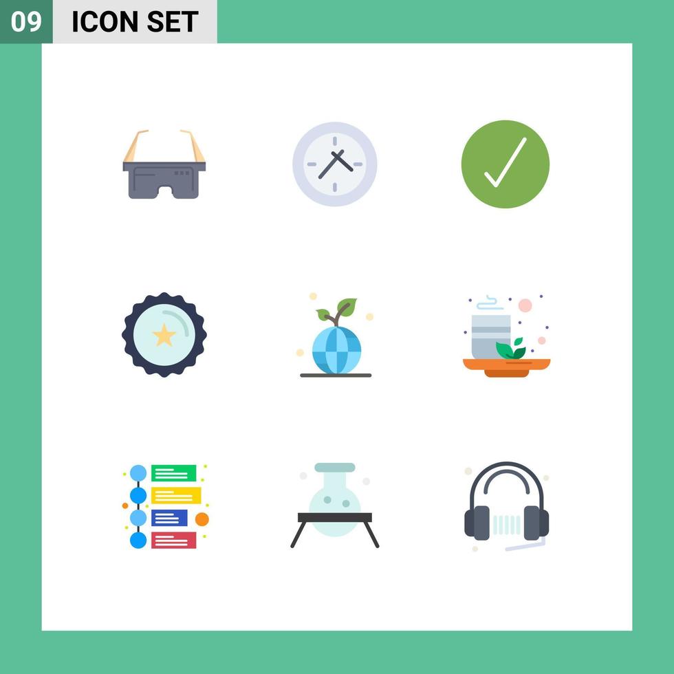 Universal Icon Symbols Group of 9 Modern Flat Colors of planet earth circle shop discount Editable Vector Design Elements