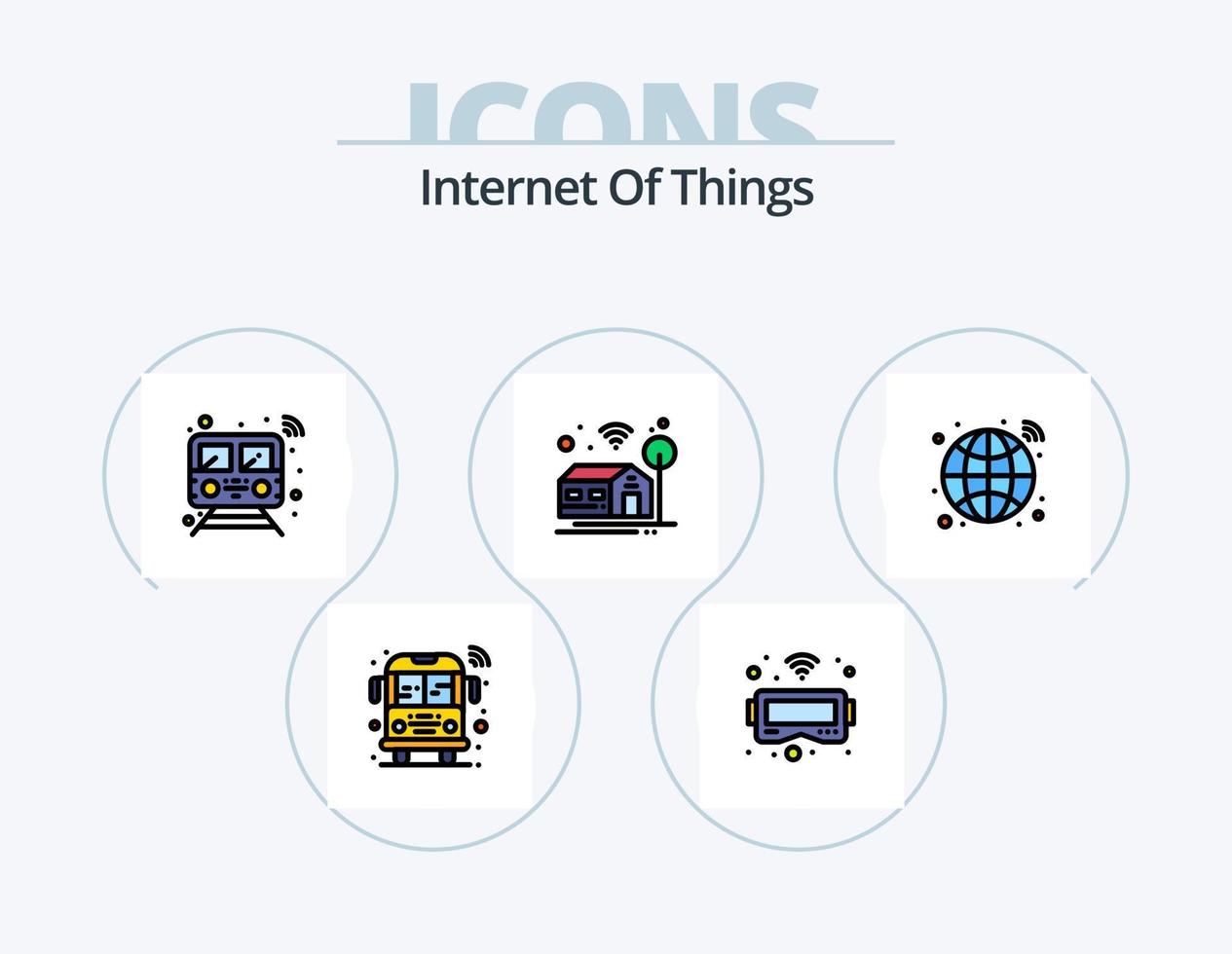 Internet Of Things Line Filled Icon Pack 5 Icon Design. car. switch. smart. smart. heart beat vector