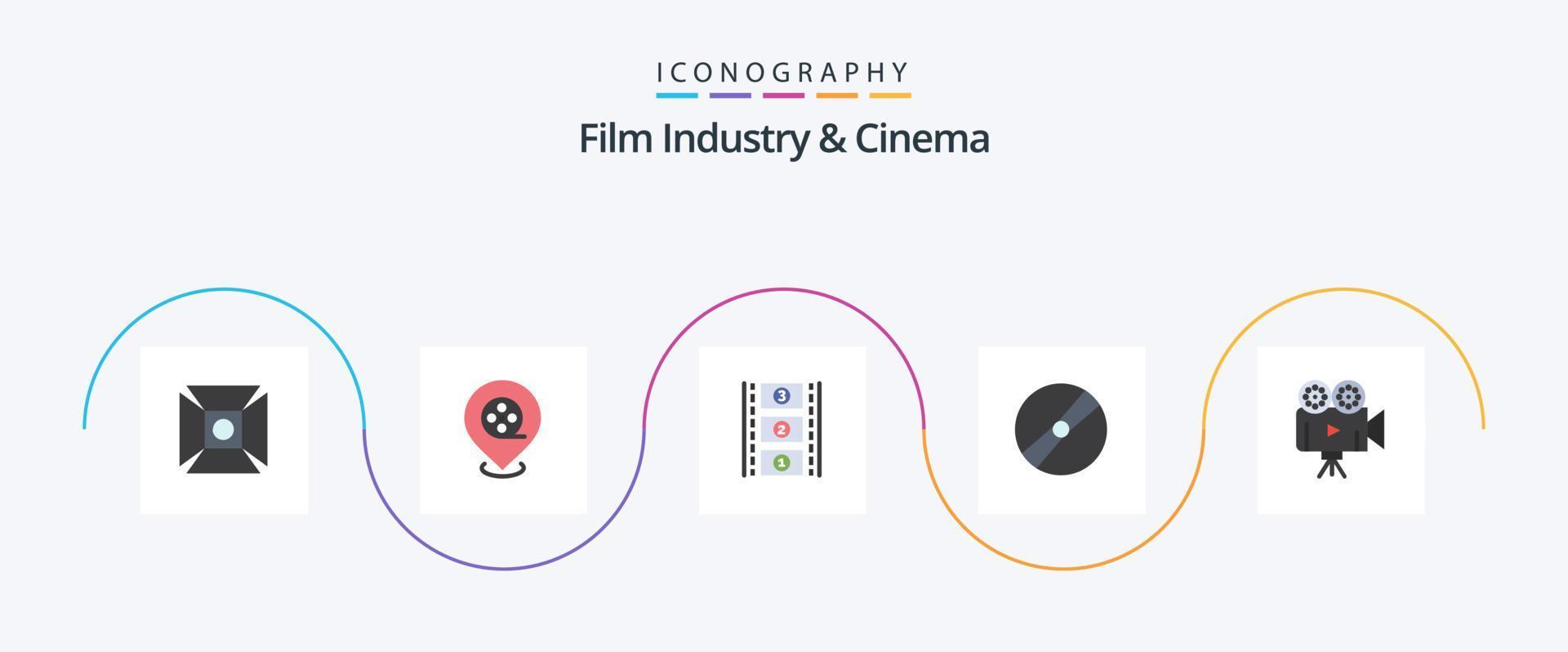 paquete de iconos cenima flat 5 que incluye proyector. cámara. punta de película pokémon película vector