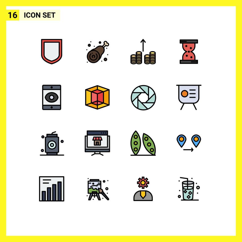 16 iconos creativos signos y símbolos modernos de diseño spy cash smartphone hora elementos de diseño de vectores creativos editables