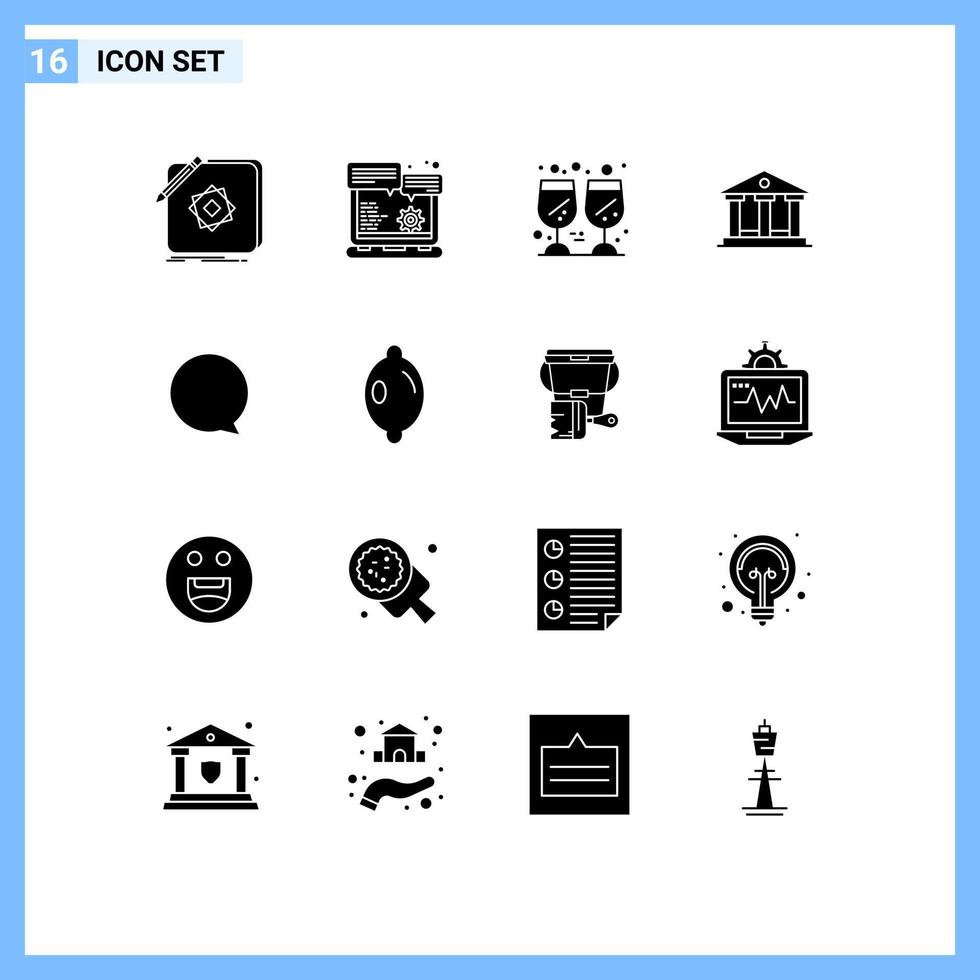 16 Universal Solid Glyph Signs Symbols of instagram money option building thanks day Editable Vector Design Elements