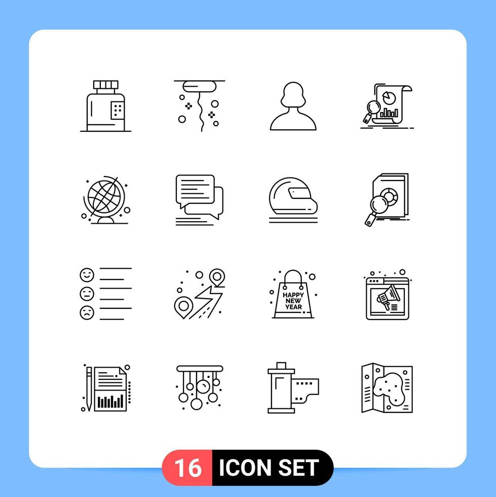 grupo universal de símbolos de icono de 16 esquemas modernos de educación financiera avatar análisis empresarial elementos de diseño vectorial editables vector
