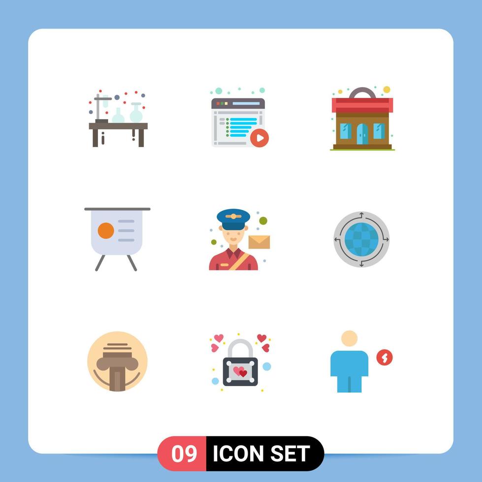 9 iconos creativos signos y símbolos modernos de presentación keynote gráfico en línea fiesta elementos de diseño vectorial editables vector