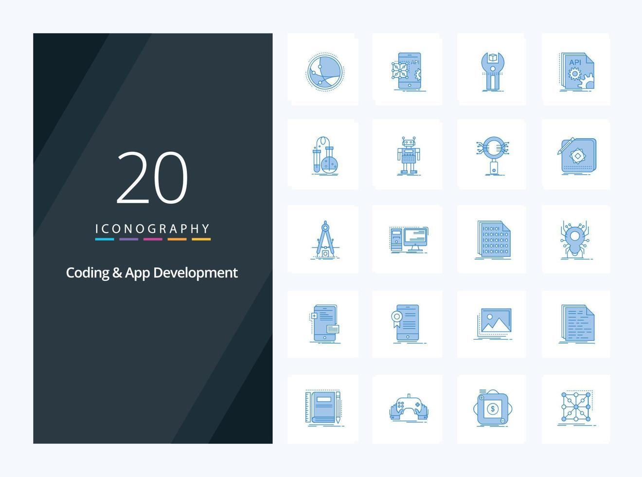 20 Coding And App Development Blue Color icon for presentation vector