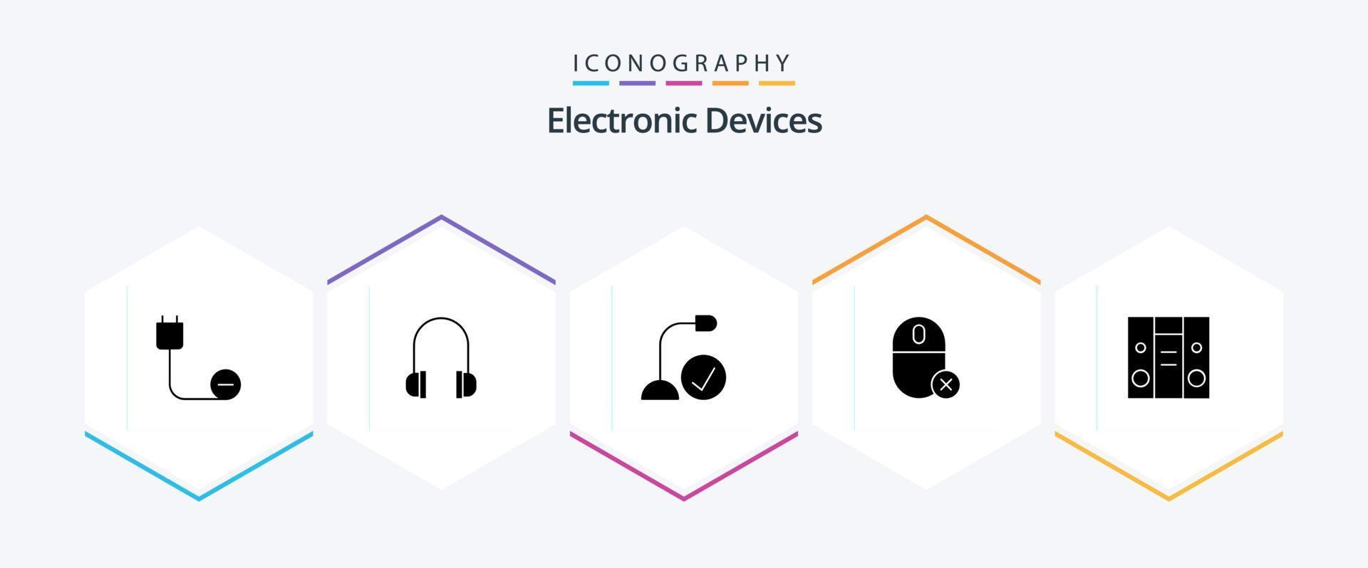 Devices 25 Glyph icon pack including mouse. gadget. computers. devices. hardware vector