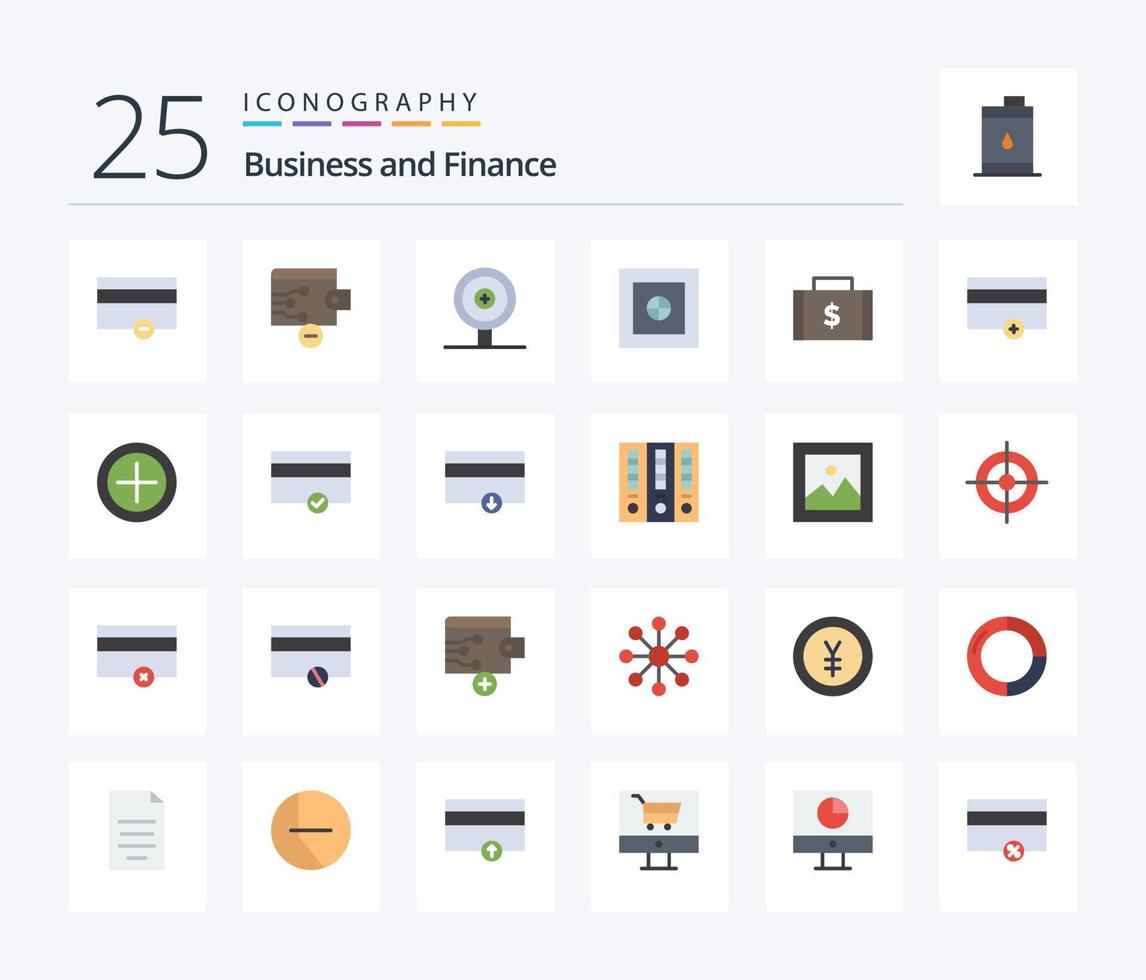 finanzas paquete de iconos de 25 colores planos que incluye pagos. finanzas. finanzas. dólar. seguro vector
