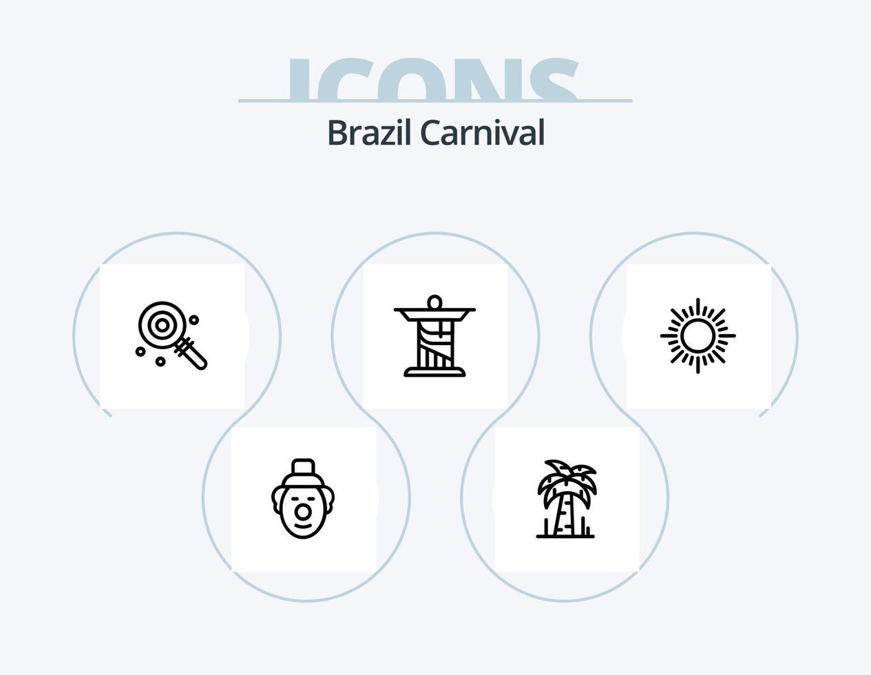 Brazil Carnival Line Icon Pack 5 Icon Design. brazil. cycle. sports. wheel. carnival vector