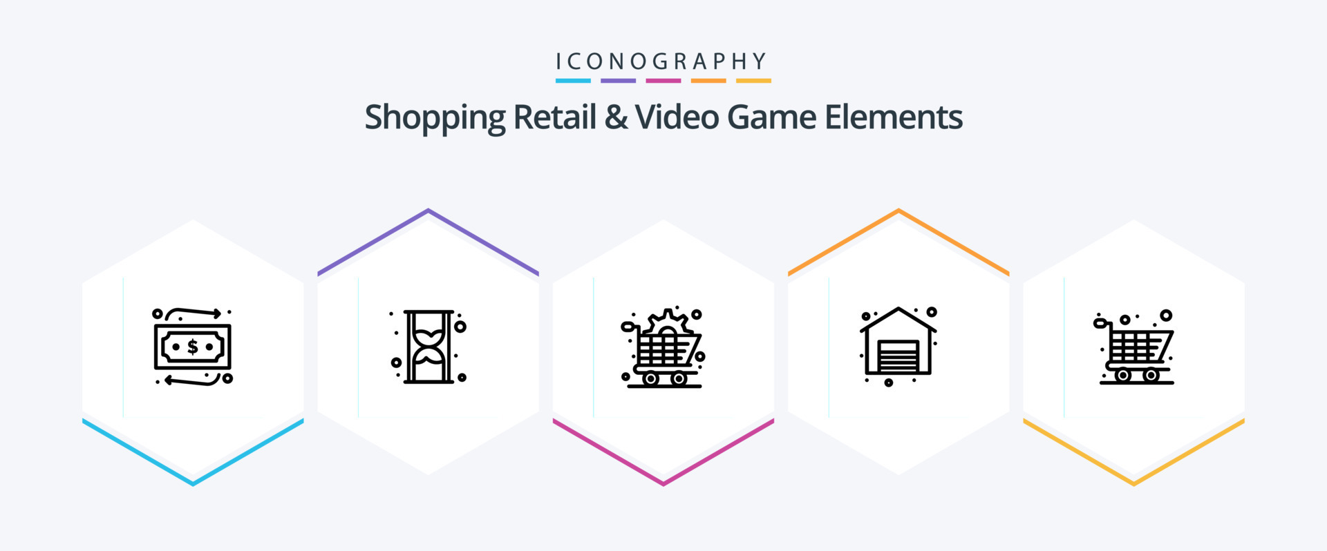 Shoping Retail And Video Game Elements 25 Line icon pack including clip. online  shopping. list. cart. shopping 25856270 Vector Art at Vecteezy