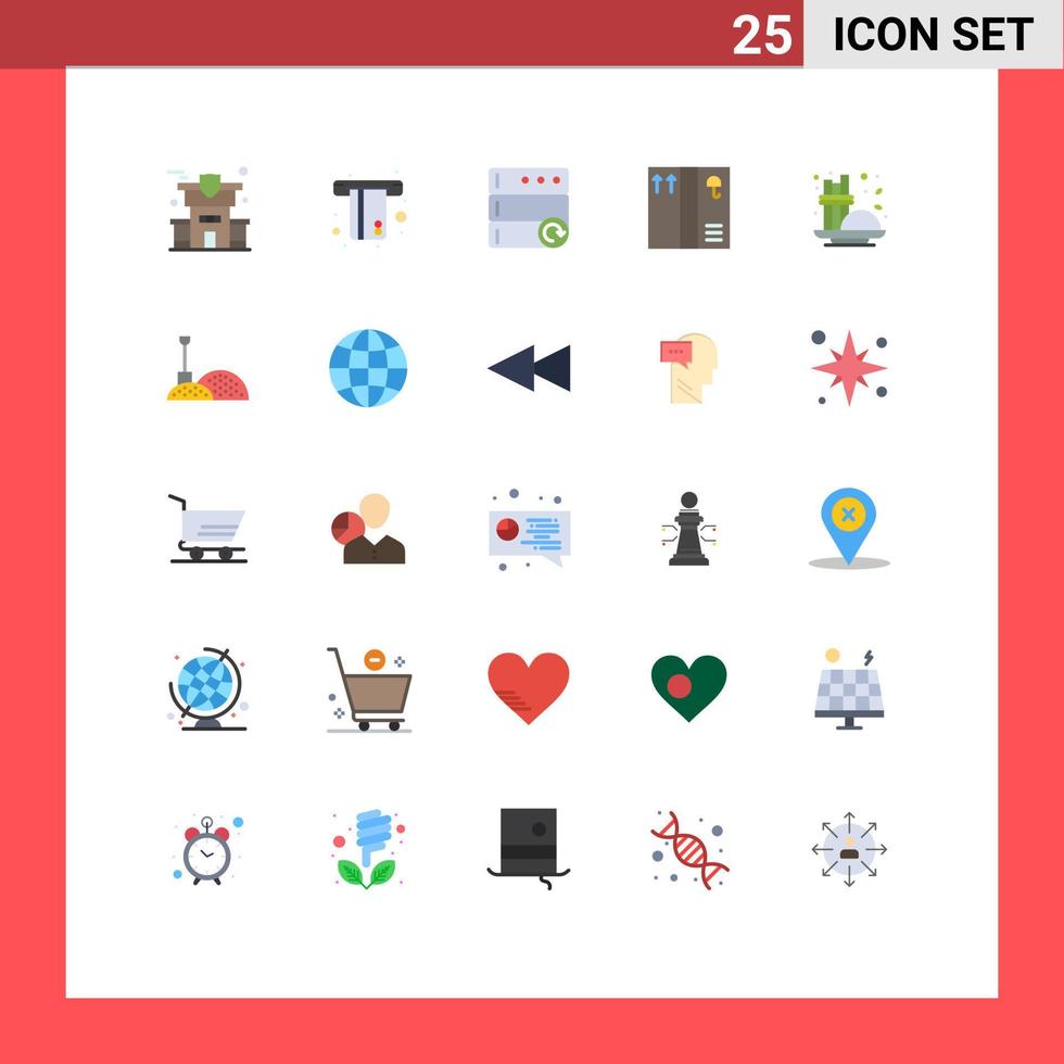 Modern Set of 25 Flat Colors and symbols such as shovel seasoning reload condiment cinnamon Editable Vector Design Elements